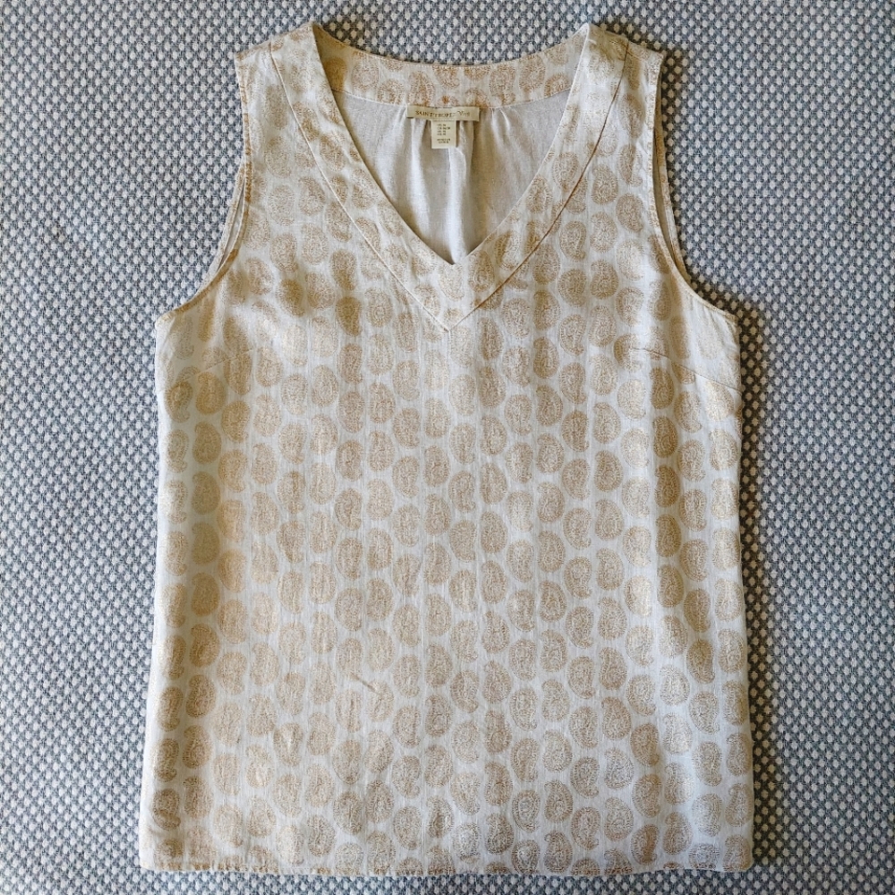 Saint Tropez West linen sleeveless top size M.